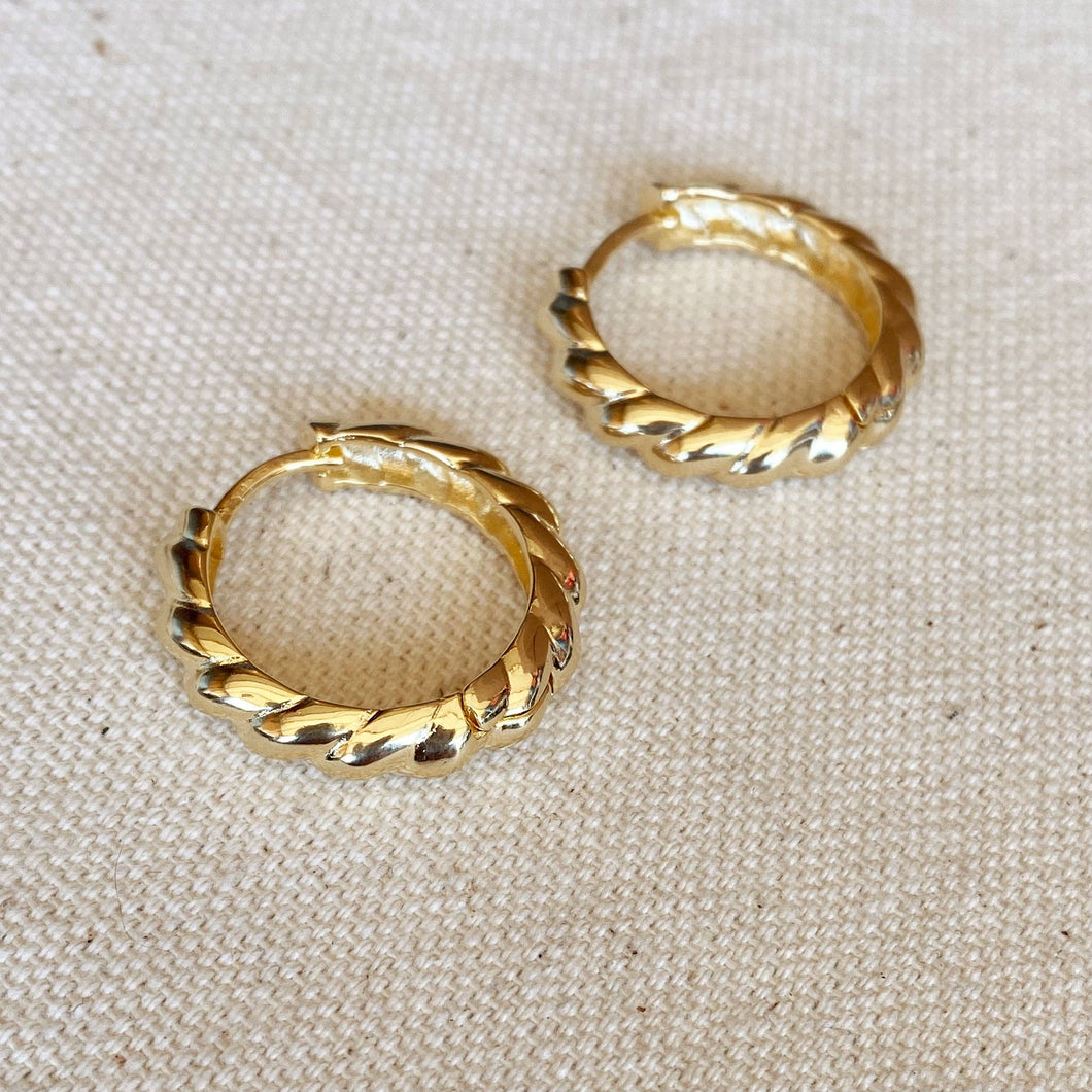 18k Gold Filled Croissant Clicker Earrings