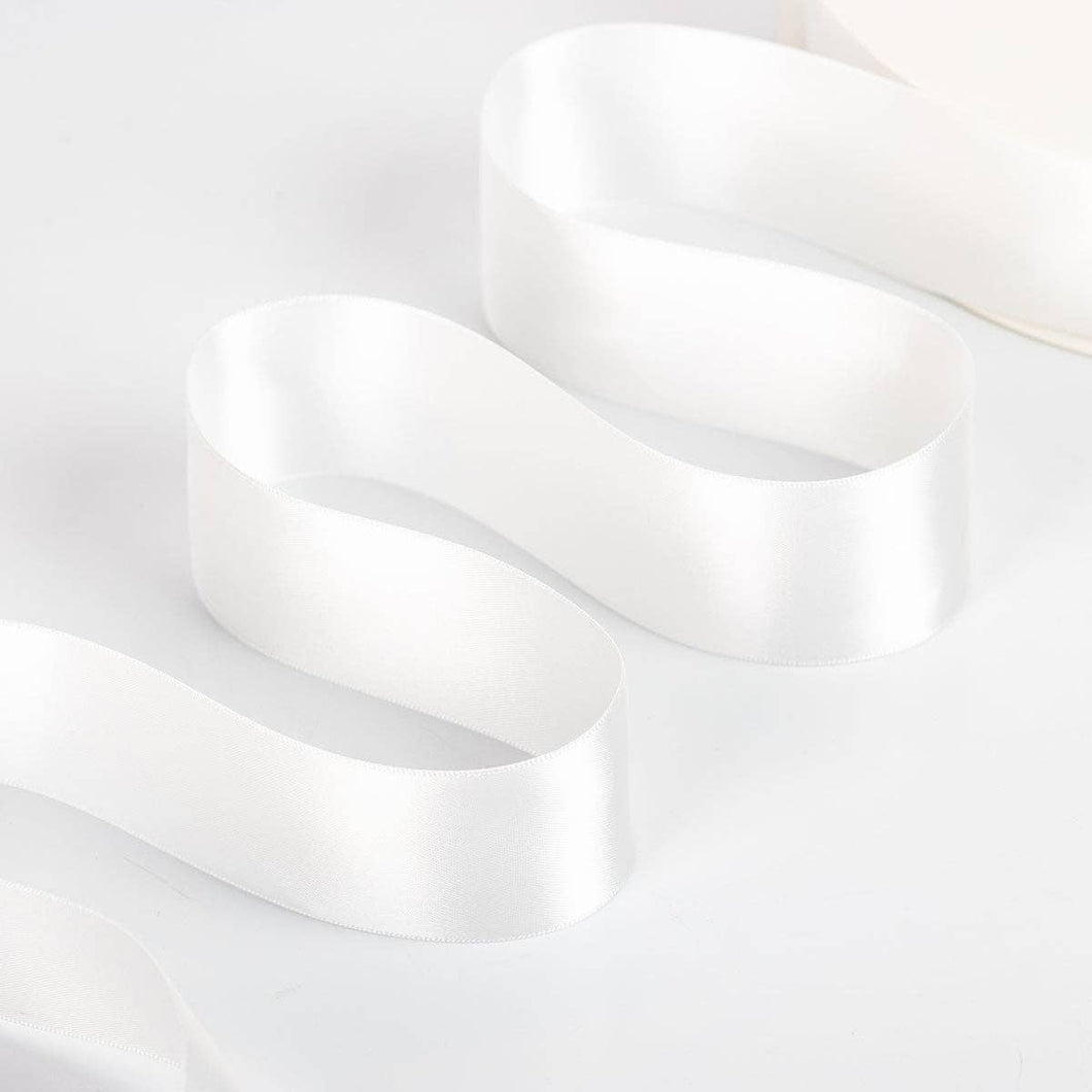 Ivory 01 Double Faced Satin Ribbon 100-Yard Roll