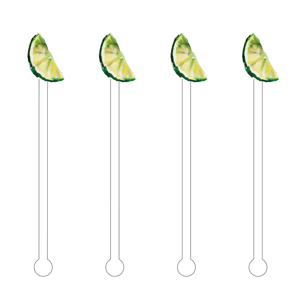 LIME WEDGE ACRYLIC STIR STICKS